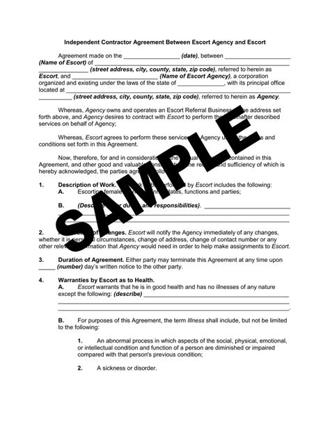 escort agency contract template pdf|Escort agency contract template: Fill out & sign online 